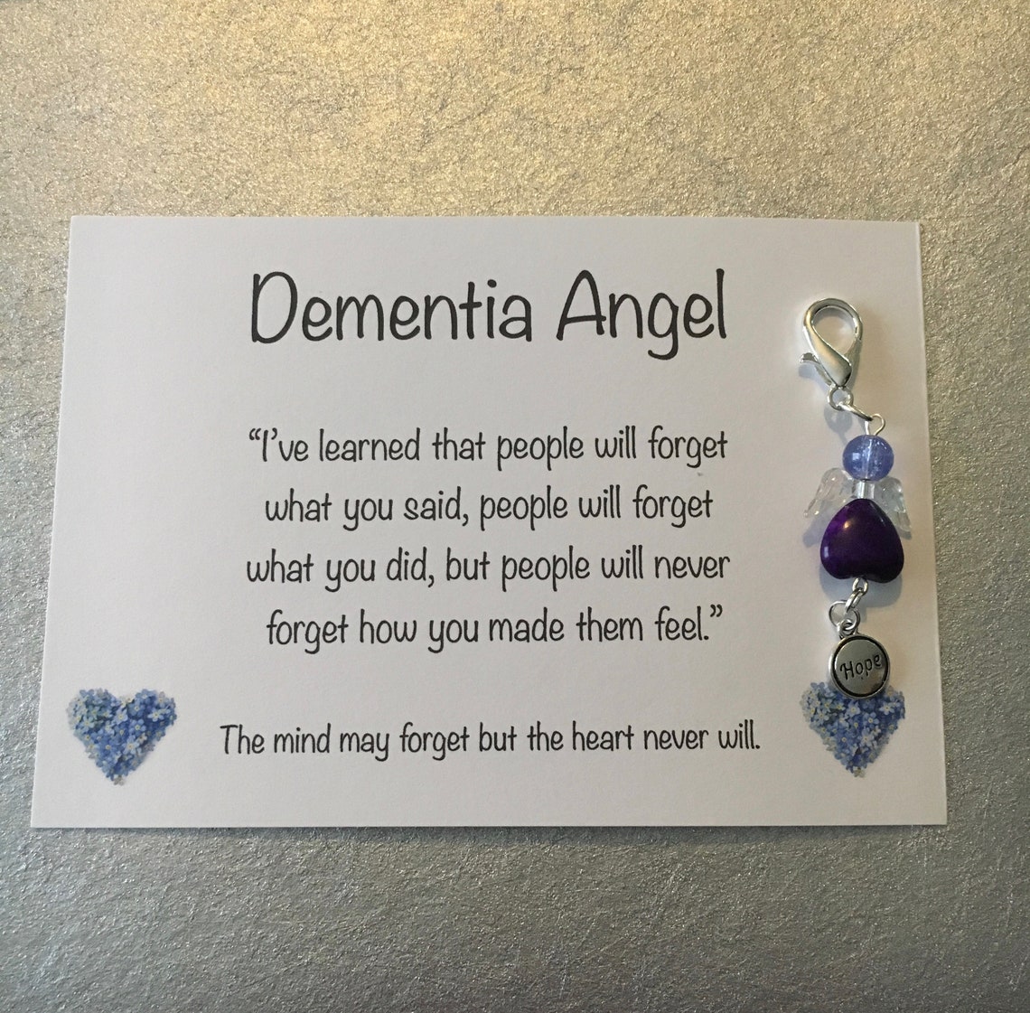 Dementia Purple Angel Gift Alzheimer Support Gift Dementia Etsy