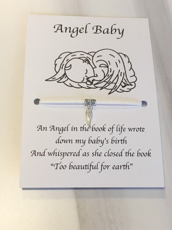Tarjeta De Bebe Angel Joyas De Aborto Espontaneo Pulsera De Etsy