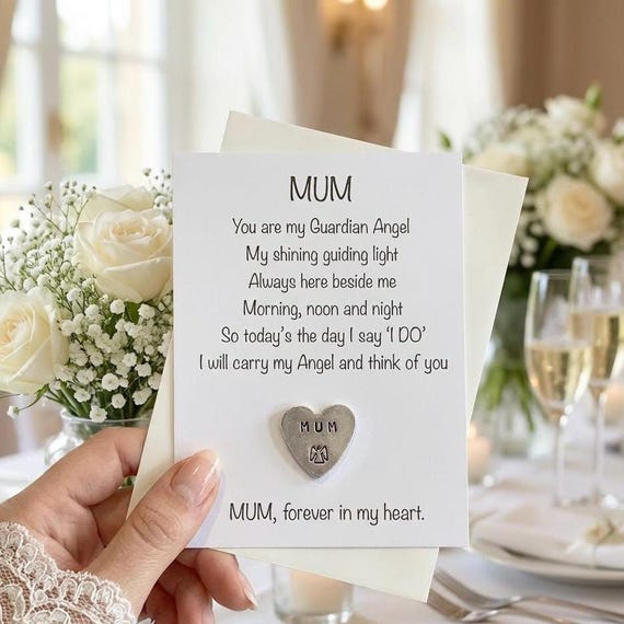 Mum Remembrance Wedding Token: Personalized Memorial Keepsake