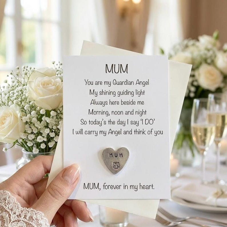 Mum Remembrance Wedding Token: Personalized Memorial Keepsake image 1