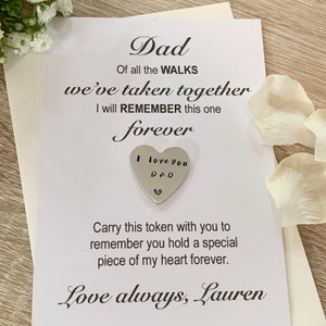 Dad wedding day father of the bride keepsake heart token, gift from daughter aluminium