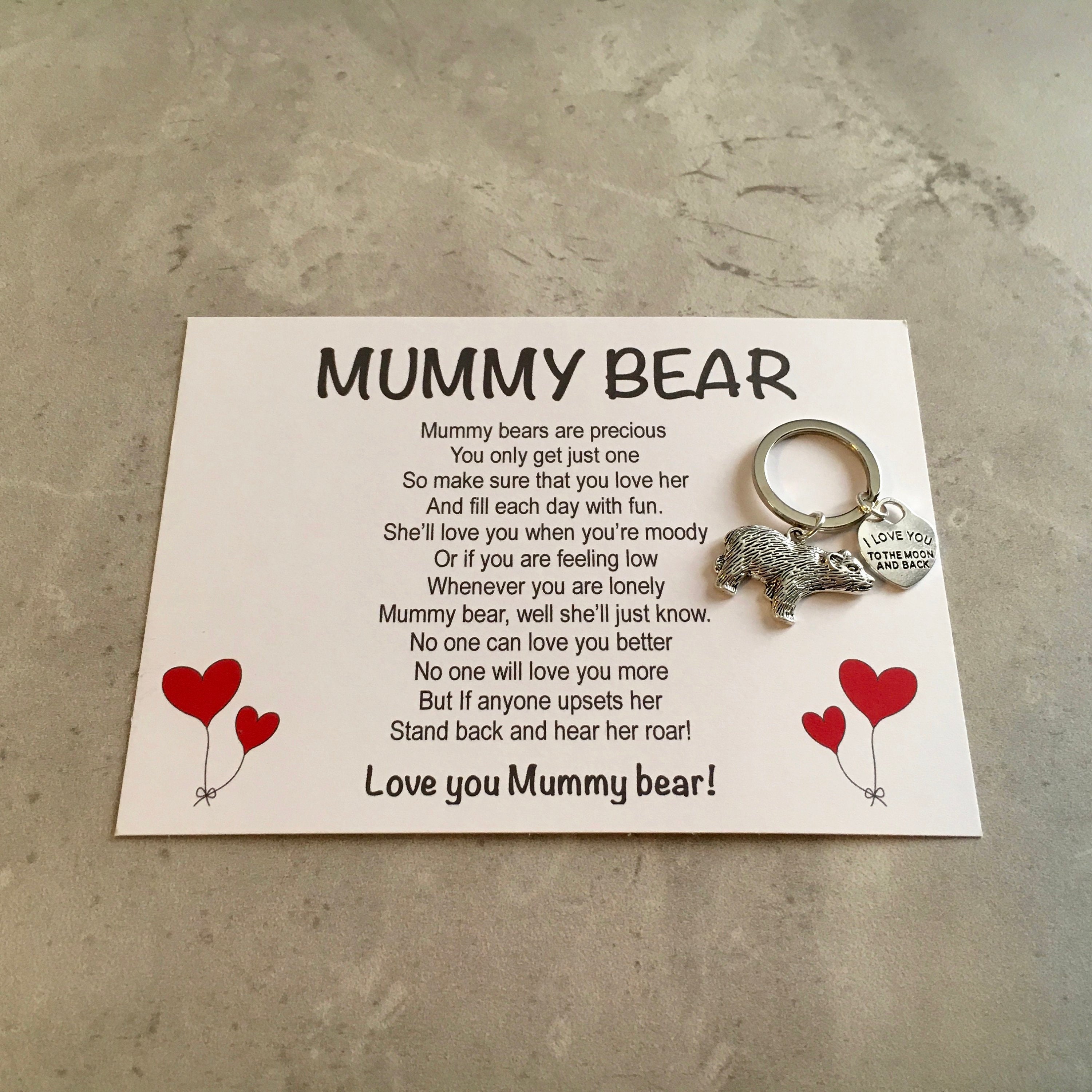 Silver I love you to the moon /& back/" keyring bag tag charm gift present