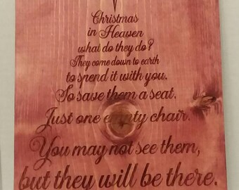 Christmas chair poem, Christmas chair saying, Christmas Angel poem, Christmas loved ones sign, Christmas decor, Empty chair, Empty chair