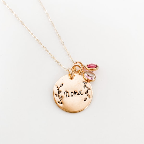 Custom Name Necklace  Mama Grammy Grandma Mom Mother Gram Nana Mimi Nona Children grandkids custom birthstone valentines necklace birthday