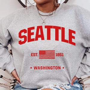 Seattle Sweatshirt, Seattle Shirt, Seattle Tee, Seattle T-shirt, Washington Shirt, Seattle Crewneck, Vacation Shirt Gift, Travel Shirt