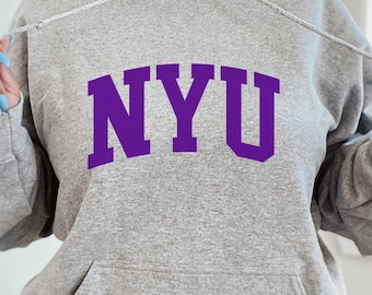 NY Hoodie, NYU University tshirt, New York University, NYU graduate, Vintage University/College, New York shirt