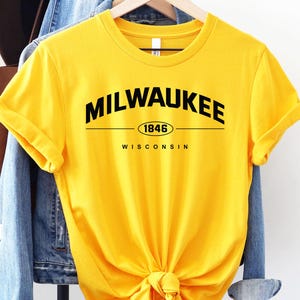 Maglietta di Milwaukee, Milwaukee, Maglietta della città di Milwaukee, Stato del Wisconsin, Maglietta di Milwaukee, Regalo di Milwaukee, Maglietta di Milwaukee