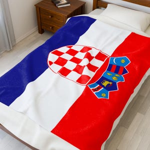 Croatia Velveteen Plush Blanket, Croatia Flag Blanket, Croatia Jersey, Flag of Croatia, Croatia jersey Flag Blanket