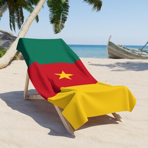 Cameroon Beach Towel, Cameroon Flag towel, Flag of Cameroon, Cameroon Flag beach towel, Cameroon Country Flag Gift