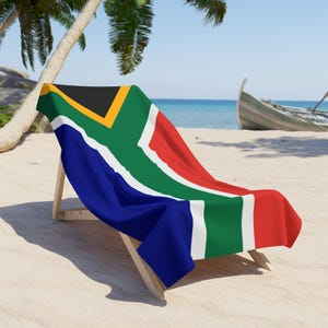 South Africa Beach Towel, South Africa, South Africa Flag towel, Flag of South Africa, South Africa Flag beach towel, South