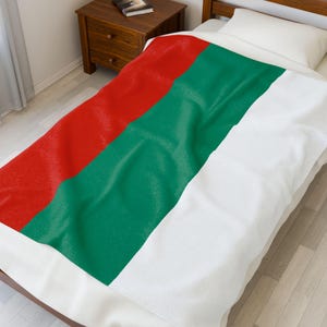 Bulgaria Velveteen Plush Blanket, Bulgaria Flag Blanket, Bulgaria Jersey, Flag of Bulgaria, Bulgaria jersey Flag Blanket