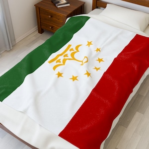 Tajikistan Velveteen Plush Blanket, Tajikistan Flag Blanket, Tajikistan Jersey, Flag of Tajikistan, Tajikistan jersey, Tajikistan Flag