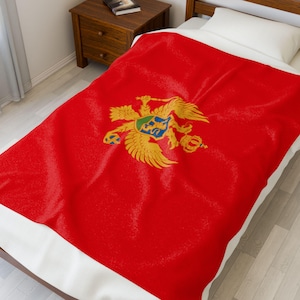 Montenegro Velveteen Plush Blanket, Montenegro Flag Blanket,Montenegro Jersey, Flag of Montenegro, Montenegro