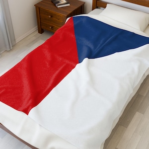 Czech Velveteen Plush Blanket, Czech Flag Blanket, Czech Jersey, Flag of Czech, Czech jersey Flag Blanket, Czech football