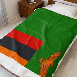 Zambia Velveteen Plush Blanket, Zambia Flag Blanket, Zambia Jersey, Flag of Zambia, Zambia jersey, Zambia Flag, Zambia football, Zambia