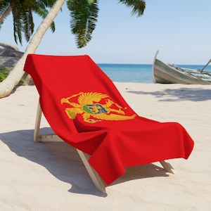 Montenegro Beach Towel, Montenegro Flag tovel, Flag of Montenegro, Montenegro Flag beach tovel, Montenegro Country