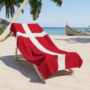 Denmark Beach Towel, Denmark Flag tovel, Flag of Denmark, Denmark Flag beach tovel, Denmark Country Flag Gift, Denmark