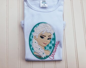 Frozen Queen Monogrammed Dress-Girls Elsa Shirt, Bodysuit, Dress, Romper, Onesie-Disney Frozen Shirt