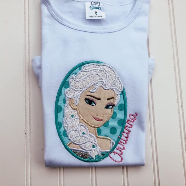 Frozen Queen Monogrammed Dress-Girls Elsa Shirt, Bodysuit, Dress, Romper, Onesie-Disney Frozen Shirt