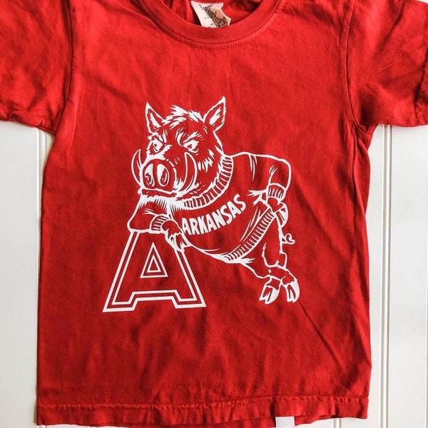 Youth Vintage Razorback Tee-Kids Razorback Game Day Tee-Kids Hog Tee