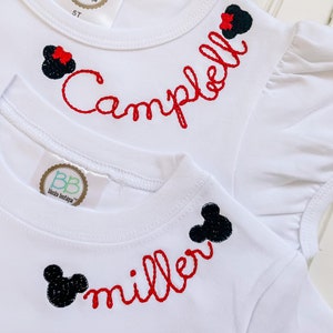 Mickey or Minnie Embroidered Tee-Boys or Girls Monogrammed Disney Tee