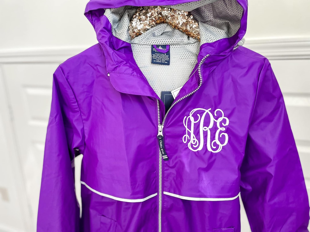 Monogrammed Rain Jacket Etsy