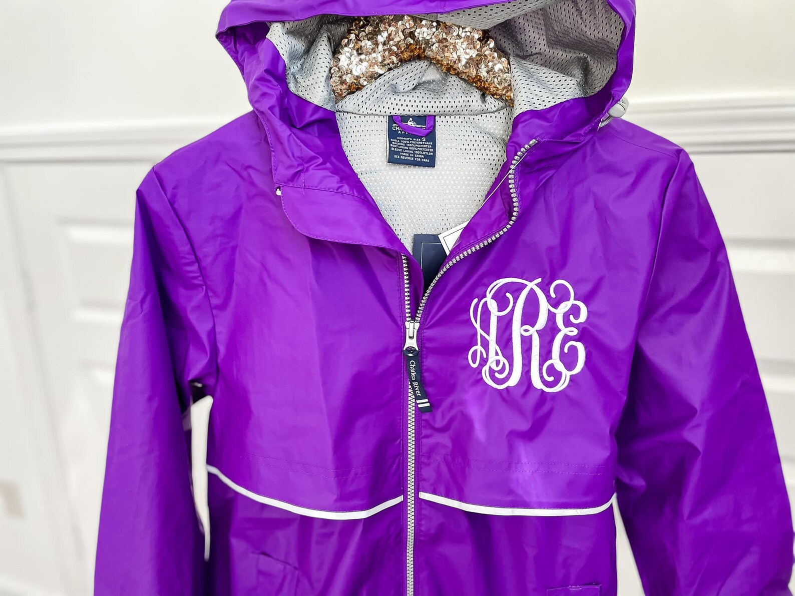 Monogrammed Rain Jacket Etsy