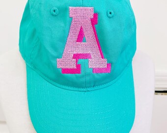 Shadow Embroidered Baseball Cap-Womens and Kids Monogrammed Baseball Cap