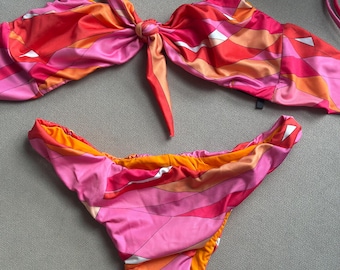 Vibrant Pink & Orange Bikini Set