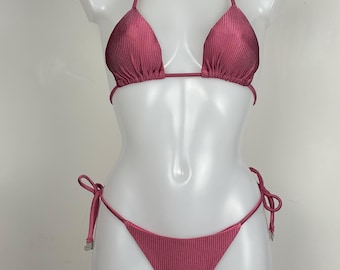 Brazilian Bikini Set – Cheeky Bottom & Triangle Top | Tiny Cut Swimwear | Handmade in Brazil | Summer Beach Bathing Suit