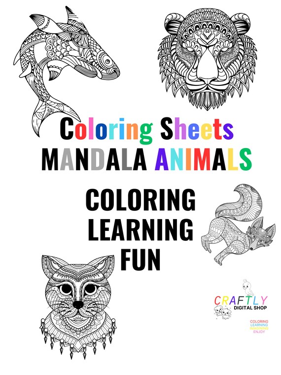 Póster Gigante Para Colorear De Mandala Con Animales Africanos – 25x50 Pulgadas, Ideal Para Niños Y Adultos