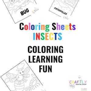 Insect Coloring Pages for Kids | 6 Printable Bug & Nature Designs | PDF Download
