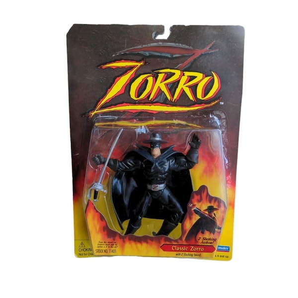 Reduced FREE SHIPPING Vtg 1997 Zorro Classic Z Slashing Sword Toy Figure, NIB