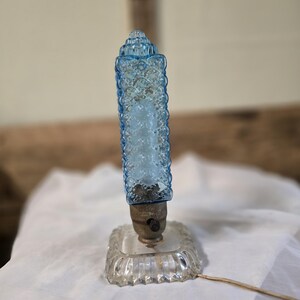 FREE SHIPPING Vintage Aqua Blue Glass Bullet Torpedo Lamp