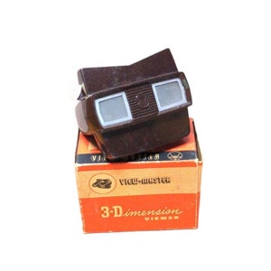 FREE SHIPPING Vtg Mid Century View Master 3 Dimensions Model E Viewer, LNIB