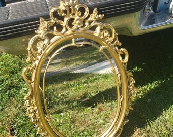 Free Ship Vtg Mid Century LARGE Ornate Syroco Dark Gold Bronze Tone ...