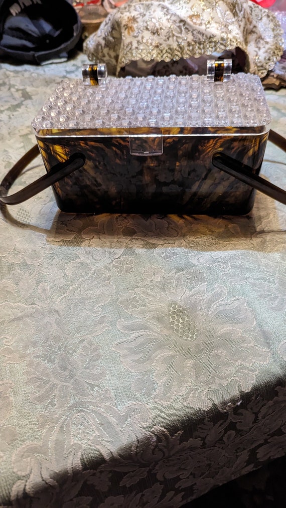 Free Shipping Vtg Mid Century Faux Tortoise Shell 