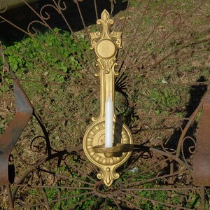 REDUCED FREE SHIPPING Vtg Ornate Victorian Style Designs Gold Metal Taper Votive Candle Holder