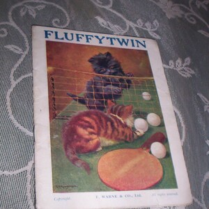 Reduced FREE SHIPPING RARE 1920-30 &quot;Fluffytwin&quot; Kitty Cat & Friends Ovaltine Chocolate Drink Advertising Booklet