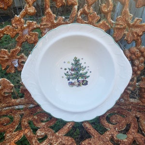 Reduced Free Shipping Vintage 1980&#39;s NIKKO HAPPY HOLIDAYS Vegetable Bowl Serving Dish, Japan
