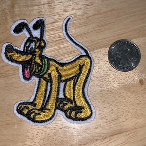 Disney cartoon PLUTO Dog Embroidered patch iron on to shirt Applique embroidery patch DIY accessory Birthday Party READY to Ship