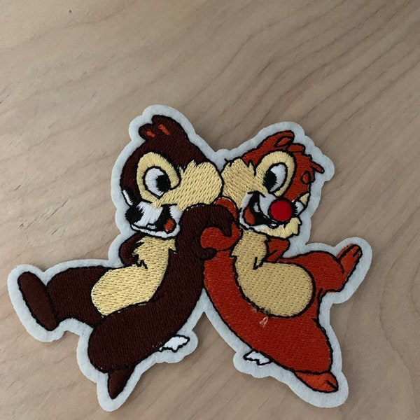 Disney Chip & Dale Embroidered patch iron on to shirt Applique embroidery patch DIY accessory Birthday Party