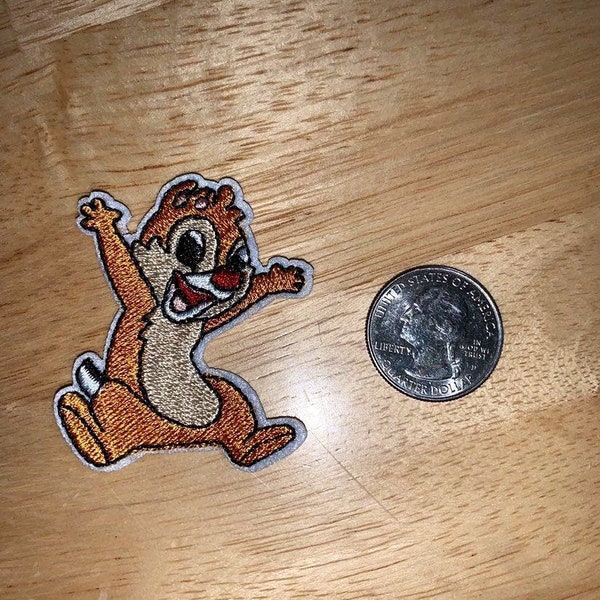 Disney Dale the Chipmunk Embroidered patch iron on to shirt Applique embroidery patch DIY accessory Birthday Party