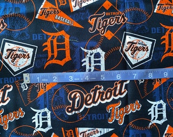 MLB Detroit Tigers baseball 100% Cotton Fabric 1 yard fabric 36x56 READY 2 SHIP