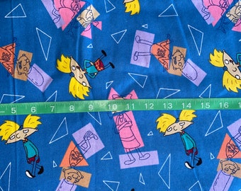 Nickelodeon Hey Arnold football cartoon toss 100% Cotton Flannel Fabric 1/2 yard