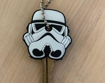 Disney STAR WARS Storm Trooper Silicone Keychain House Car Key Cover Cap Anime Holder Party supply