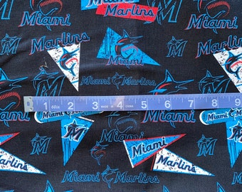 MLB Miami marlins baseball 100% Cotton Fabric 1 yard fabric 36x44 READY 2 SHIP