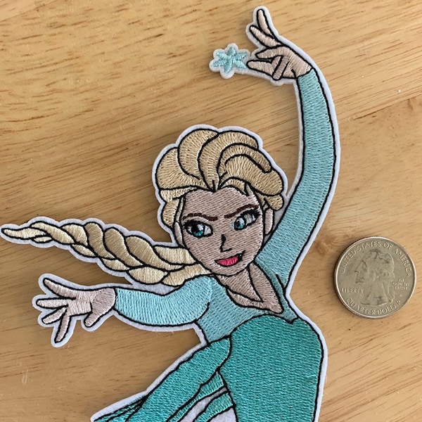 Disney Frozen 2 sister ELSA Embroidered patch iron on princess Applique embroidery patch DIY accessory Birthday Party