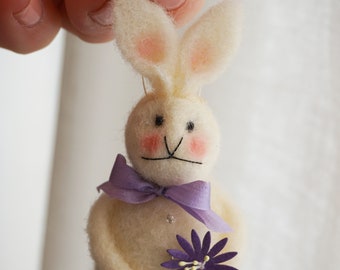 Think Spring! Says this sweet Tiny Easter Bunny, Wool Bunnies, Fabric Bunnies, Unique Easter Bunnies, Handmade Easter Bunny Dolls