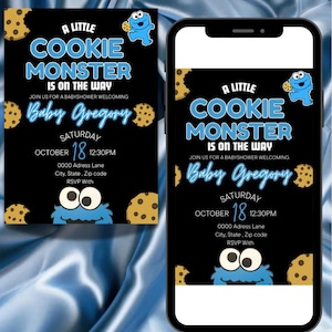 Cookie Monster Baby Shower Invitation